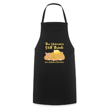 Hamster Rodent People Think Baked Potato - Cooking Apron - black - Front - AI Model Male 185 dark (185cm)