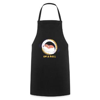 Hamster On A Roll Hamster Wheel Gift - Cooking Apron - black - Front - AI Model Male 185 dark (185cm)