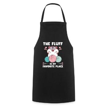 Hamster Knitting Crochet Cotton Wool Wool Favorite Place - Cooking Apron - black - Front - AI Model Male 185 dark (185cm)