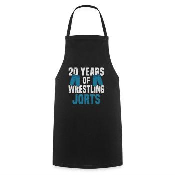 20 ans de lutte Jorts Wrestler Gift - Tablier de cuisine - noir - Devant - AI Model Male 185 dark (185cm)