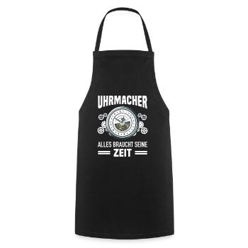 Uhrmacher Uhrmeister Uhren Sammler Geschenk - Kochschürze - Schwarz - Vorne - AI Model Male 185 dark (185cm)