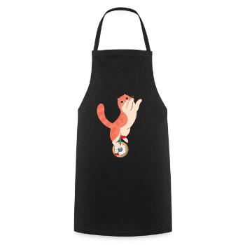 Katzen Donut Einrad Gebäck Doughnut Fahrradfahrer - Kochschürze - Schwarz - Vorne - AI Model Male 185 dark (185cm)
