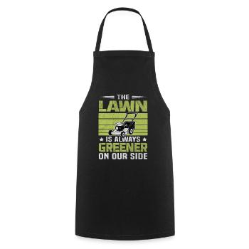 Lawn Greener Of Our Side - Push Milling Mower - Cooking Apron - black - Front - AI Model Male 185 dark (185cm)