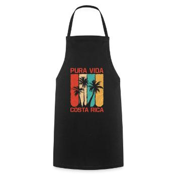 Pura Vida Costa Rica Vintage Souvenir de Voyage - Tablier de cuisine - noir - Devant - AI Model Male 185 dark (185cm)