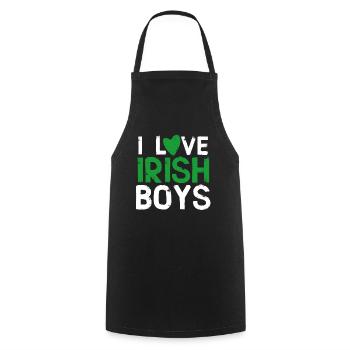 I love Irish Boy Gift - Cooking Apron - black - Front - AI Model Male 185 dark (185cm)