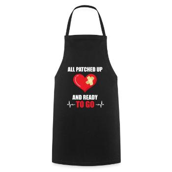 All Patched Up Ready To Go Heart Attack Heart Attack - Cooking Apron - black - Front - AI Model Male 185 dark (185cm)