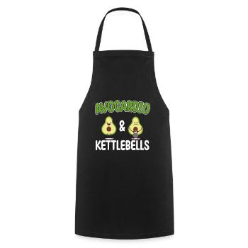 Kettlebell Cardio Avocardio & Kettlebells Vegan - Cooking Apron - black - Front - AI Model Male 185 dark (185cm)