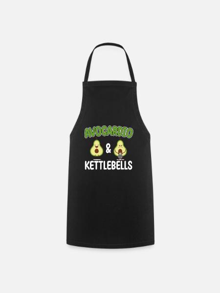 Kettlebell Cardio Avocardio & Kettlebells Vegan - Tablier de cuisine - noir