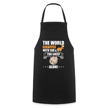 World Giraffes With You Sheep Alone - Cooking Apron - black - Front - AI Model Male 185 dark (185cm)