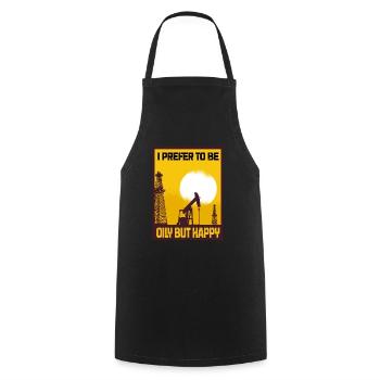 I Prefer To Be Oily But Happy Oil Production Gift - Cooking Apron - black - Front - AI Model Male 185 dark (185cm)