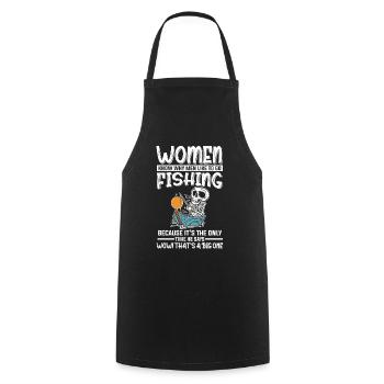 Angler Women Fishing Only Time He Says Big One - Cooking Apron - black - Front - AI Model Male 185 dark (185cm)