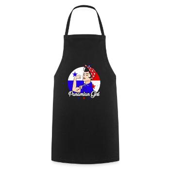 Panamanian Girl Latina Frau Panama Flagge Geschenk - Kochschürze - Schwarz - Vorne - AI Model Male 185 dark (185cm)