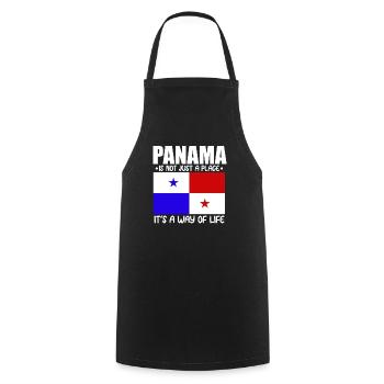 Panama Way Of Life Cadeau de drapeau panaméen - Tablier de cuisine - noir - Devant - AI Model Male 185 dark (185cm)
