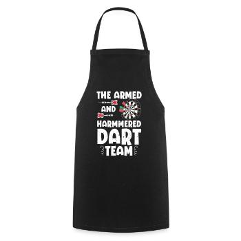 Armed Hammered Dart Team Dartboard Darts - Cooking Apron - black - Front - AI Model Male 185 dark (185cm)