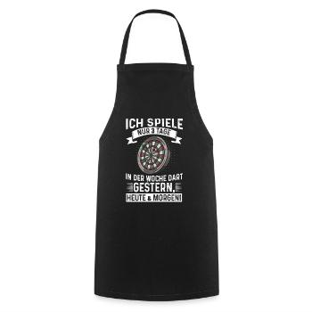 Dart Dartspielen Darttraining Spiele 3 Tage - Kochschürze - Schwarz - Vorne - AI Model Male 185 dark (185cm)
