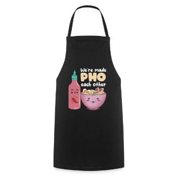 Pho Each Other Noodle Soup Relationship Love Soups - Cooking Apron - black - Front - AI Model Male 185 dark (185cm)