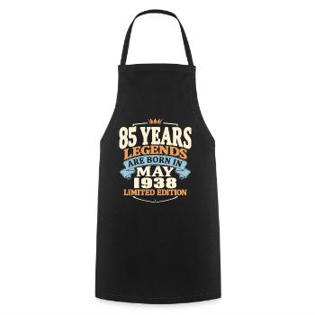 Legends are born in may 1938 - 85 years old - Cooking Apron - black - Front - AI Model Male 185 dark (185cm)