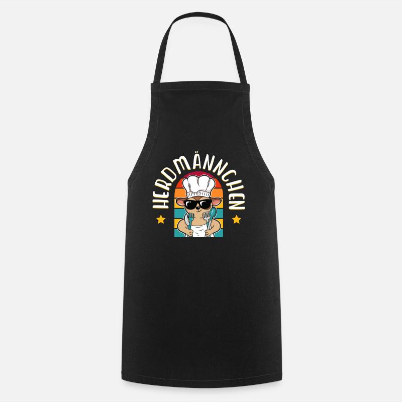 Herdmännchen Koch Hobbykoch Humor Geschenkidee - Kochschürze - Schwarz