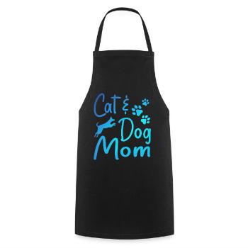 Pet Cat And Dog Mom Tees For Women, Cat Dog Mom - Tablier de cuisine - noir - Devant - AI Model Male 185 dark (185cm)