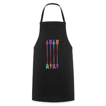 Flèches tir à l'arc vintage - Tablier de cuisine - noir - Devant - AI Model Male 185 dark (185cm)