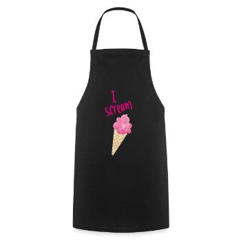 I scream Icecream Eiscreme Eis Fan coole Sprüche - Kochschürze - Schwarz - Vorne - AI Model Male 185 dark (185cm)