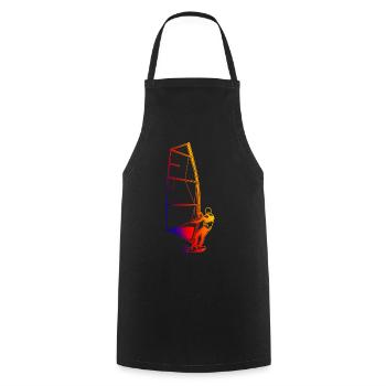Retro Windsurfer - Cooking Apron - black - Front - AI Model Male 185 dark (185cm)