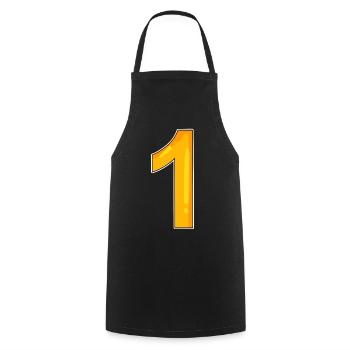 1 - Cooking Apron - black - Front - AI Model Male 185 dark (185cm)