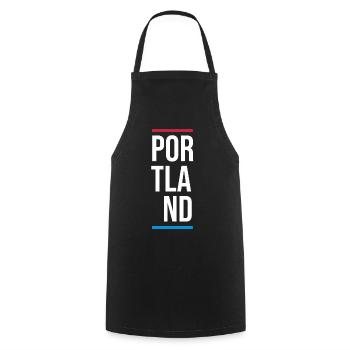Portland USA City Vertical Wordmark - Cooking Apron - black - Front - AI Model Male 185 dark (185cm)