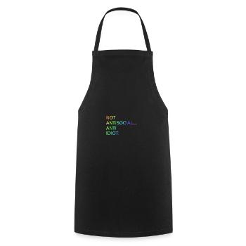 Nicht Antisozial Anti Idiot | Spruch | Lustig - Kochschürze - Schwarz - Vorne - AI Model Male 185 dark (185cm)