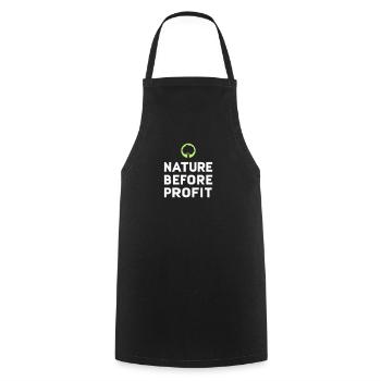 Nature Before Profit | Forest trees nature love of nature - Cooking Apron - black - Front - AI Model Male 185 dark (185cm)