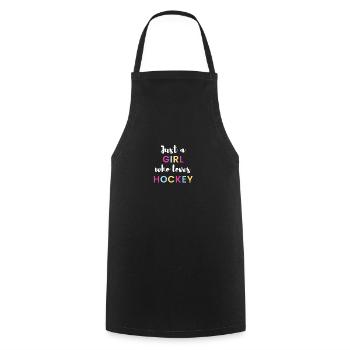 Juste une fille qui aime le hockey - Tablier de cuisine - noir - Devant - AI Model Male 185 dark (185cm)