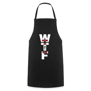 WTF Wo ist das Ziel - Running Runner - Kochschürze - Schwarz - Vorne - AI Model Male 185 dark (185cm)