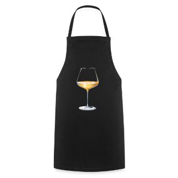 Verre de vin blanc - Tablier de cuisine - noir - Devant - AI Model Male 185 dark (185cm)