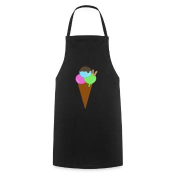 Buntes Eis mit Waffel - Kochschürze - Schwarz - Vorne - AI Model Male 185 dark (185cm)