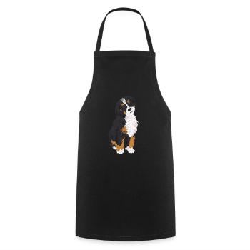Bernedoodle Dog - Cooking Apron - black - Front - AI Model Male 185 dark (185cm)
