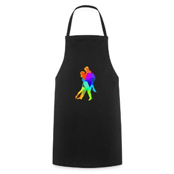 Tango Dancing Dance Couple Rainbow Colors Polygon - Cooking Apron - black - Front - AI Model Male 185 dark (185cm)