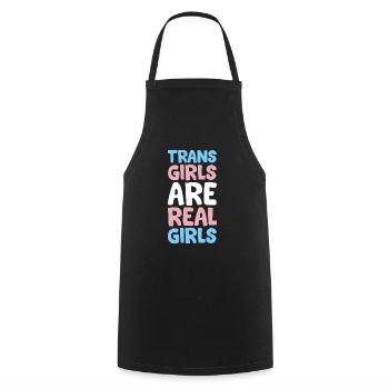 Trans-Mädchen sind echte Mädchen - Kochschürze - Schwarz - Vorne - AI Model Male 185 dark (185cm)