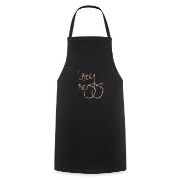 LadyBoss - Kochschürze - Schwarz - Vorne - AI Model Male 185 dark (185cm)