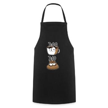 Caca de café le matin - Tablier de cuisine - noir - Devant - AI Model Male 185 dark (185cm)
