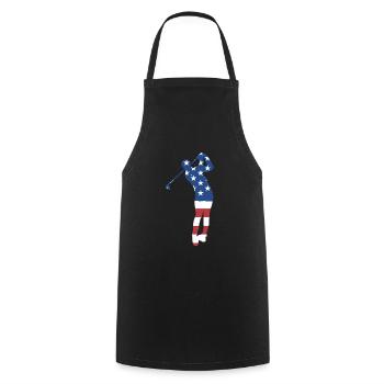 Sport Us Flag Golf - Tablier de cuisine - noir - Devant - AI Model Male 185 dark (185cm)