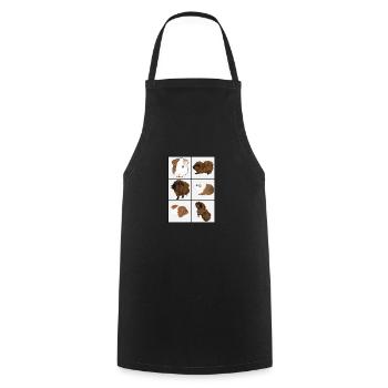 Nettes Design mit Meerschweinchen 1 - Kochschürze - Schwarz - Vorne - AI Model Male 185 dark (185cm)