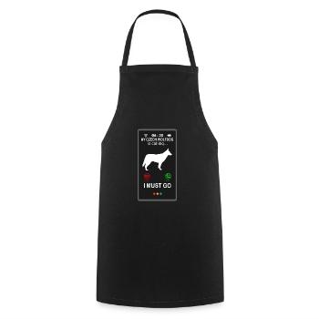 Appels tchèques czech Wolfhound - Tablier de cuisine - noir - Devant - AI Model Male 185 dark (185cm)