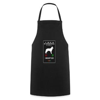 Groenendael Belgischer Schäferhund is Calling - Kochschürze - Schwarz - Vorne - AI Model Male 185 dark (185cm)