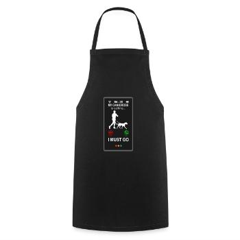 Canicross Läufer mit Hund is Calling Spruch lustig - Kochschürze - Schwarz - Vorne - AI Model Male 185 dark (185cm)