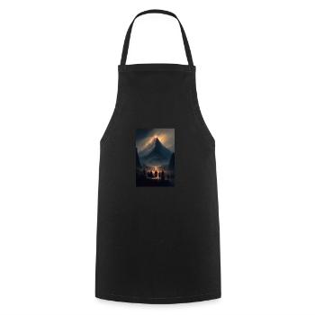 Nature japonaise - Tablier de cuisine - noir - Devant - AI Model Male 185 dark (185cm)