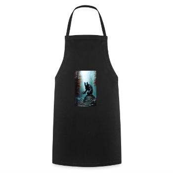 Loup-garou | Loup | Créatures mythiques | Monstres | Mystique - Tablier de cuisine - noir - Devant - AI Model Male 185 dark (185cm)