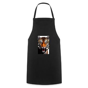 Tigre | Animal | Prédateur | Rugissement | Roi | Asie - Tablier de cuisine - noir - Devant - AI Model Male 185 dark (185cm)