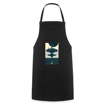 Extraterrestre | OVNI | Vaisseau spatial | PAU | étranger - Tablier de cuisine - noir - Devant - AI Model Male 185 dark (185cm)