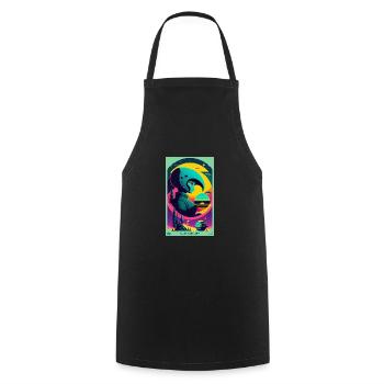 Extraterrestre | OVNI | Vaisseau spatial | PAU | étranger - Tablier de cuisine - noir - Devant - AI Model Male 185 dark (185cm)