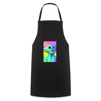 Alien | UFO | Spaceship | UAP | alien - Cooking Apron - black - Front - AI Model Male 185 dark (185cm)